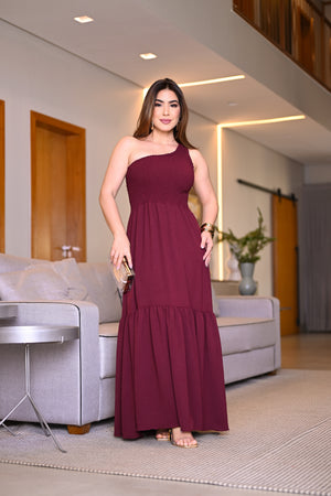 Vestido longo nula manga - B313