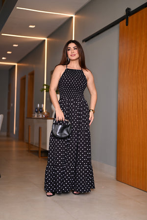 Vestido longo lastex  - B571