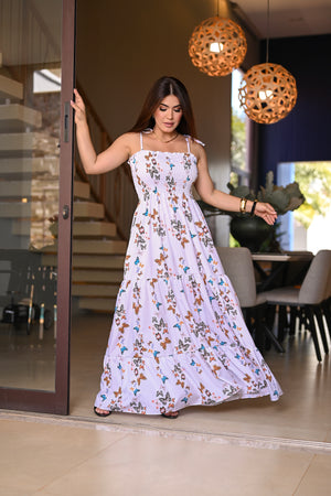 Vestido longo lastex - B580