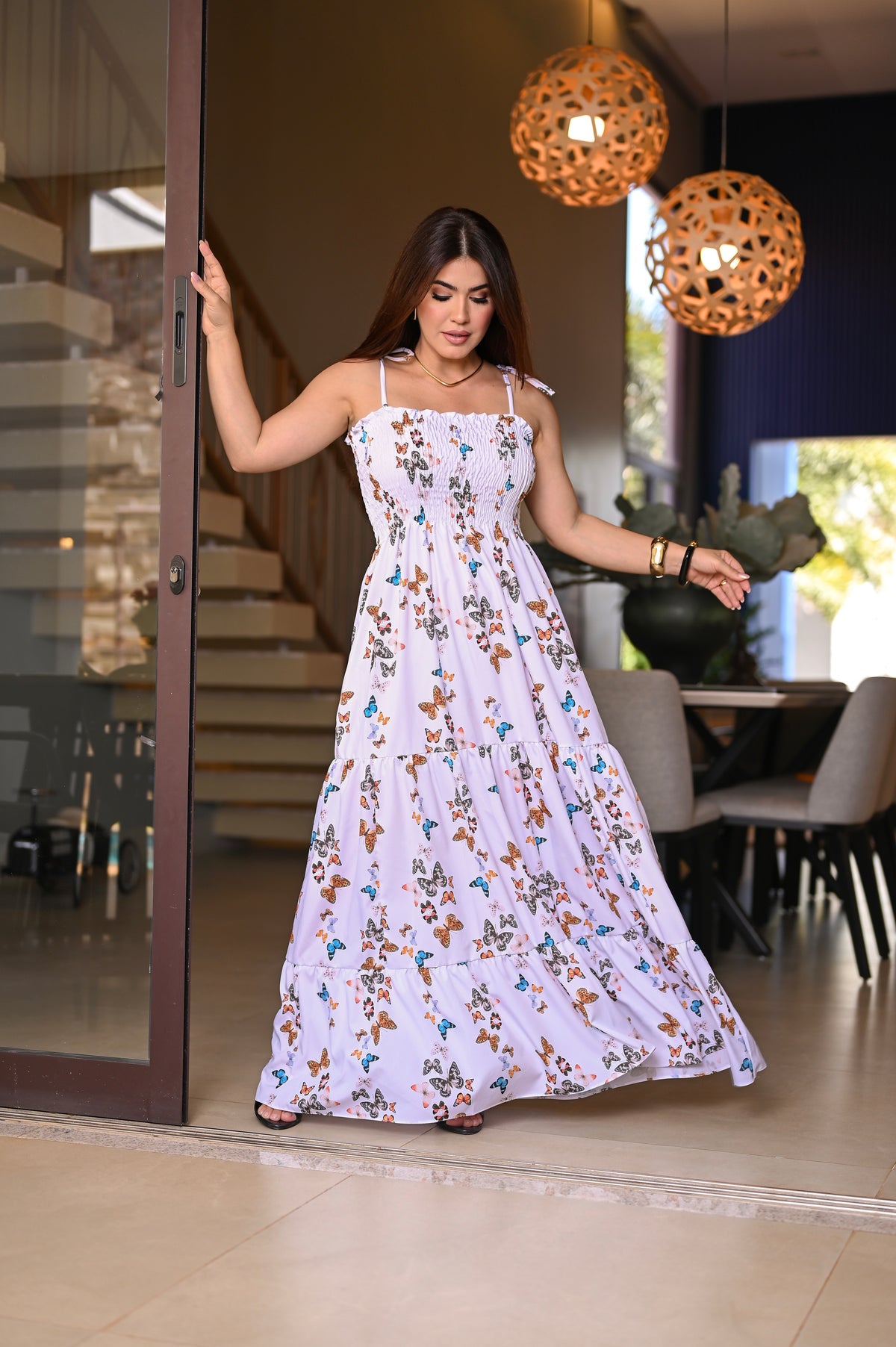 Vestido longo lastex - B580
