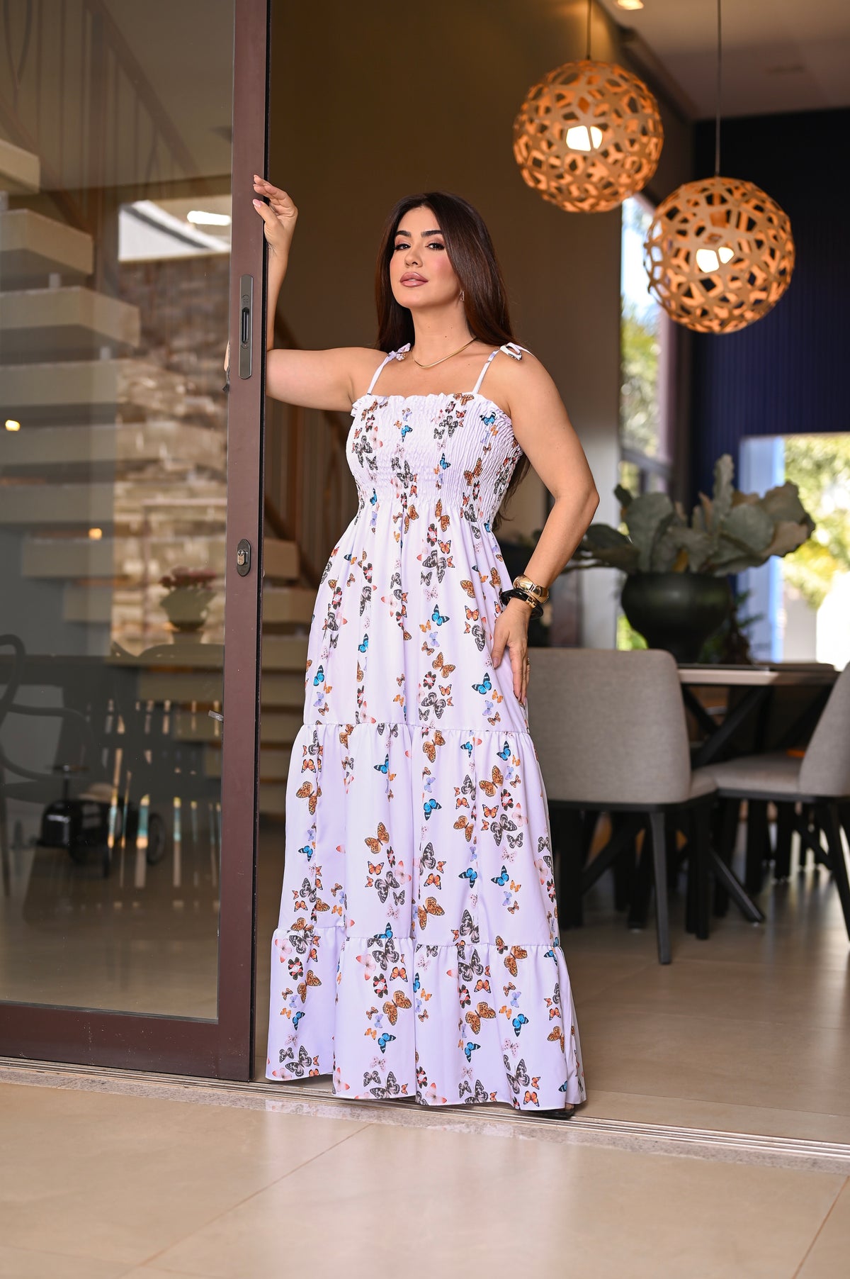 Vestido longo lastex - B580