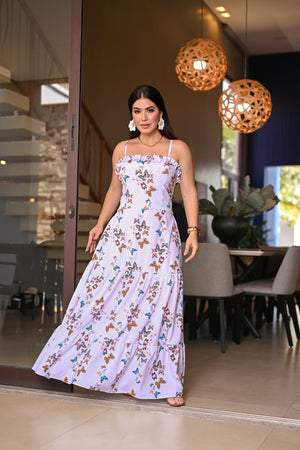 Vestido longo lastex - B576