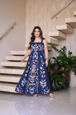 Vestido longo lastex - B555