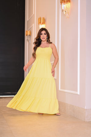 Vestido longo lastex - B409