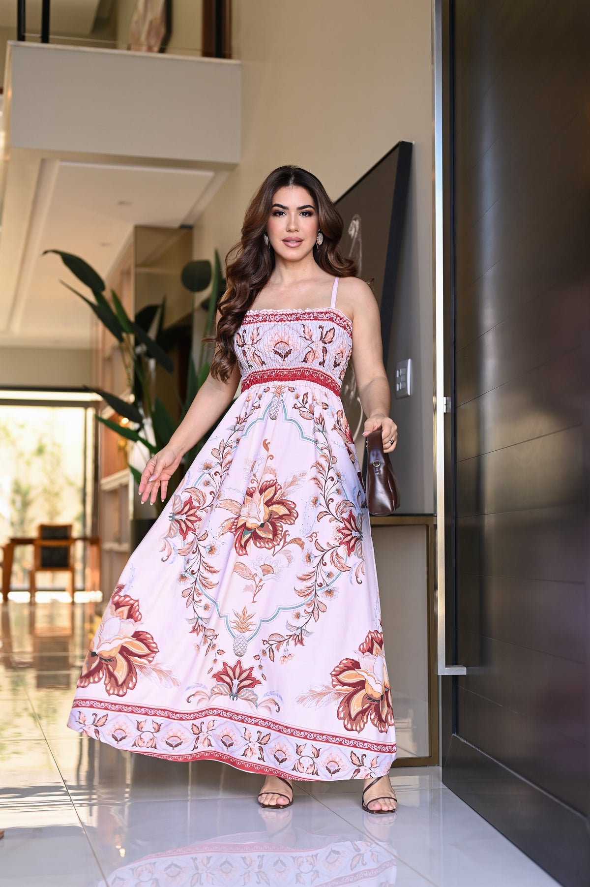 Vestido longo lastex - B507