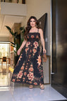 Vestido longo lastex - B508