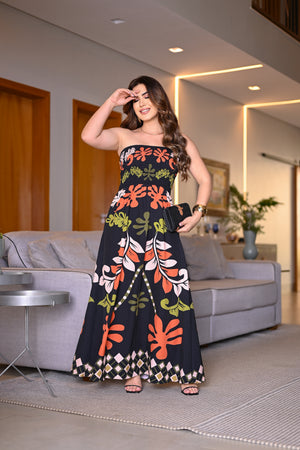 Vestido longo lastex - B379